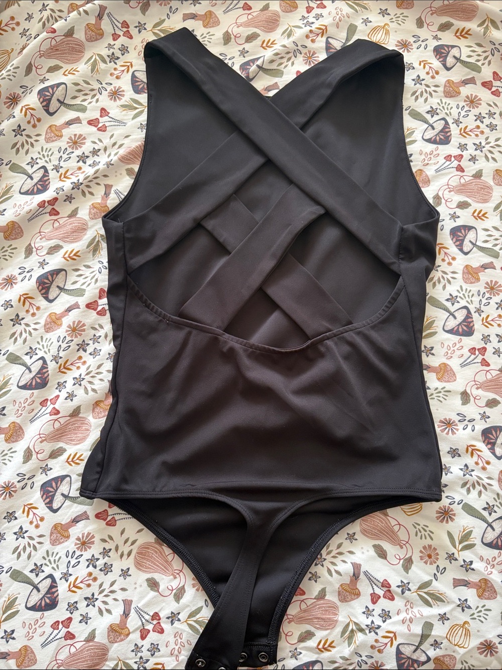 Express Black Cross-Back One-Piece Bodysuit